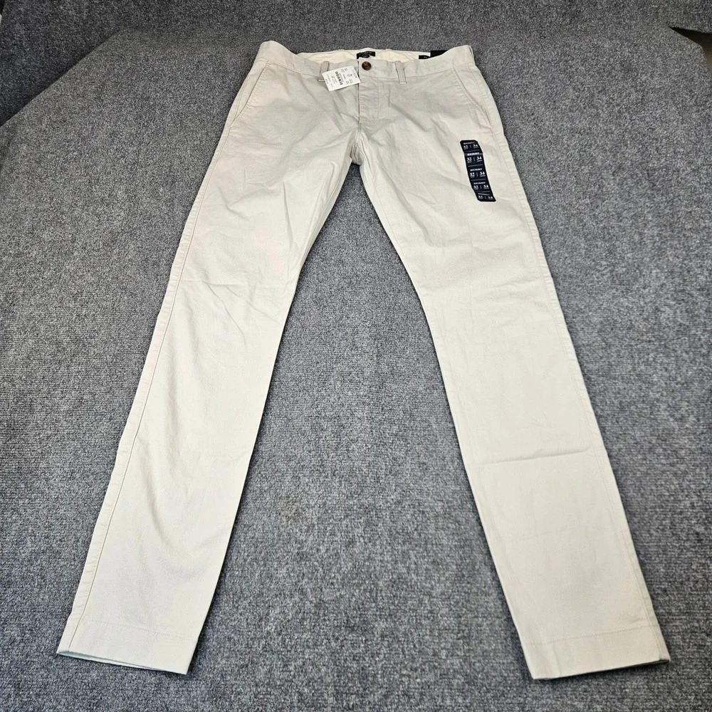 J.Crew Flex Skinny Chino Pants Mens 32x34 Stone Beige AN792 New